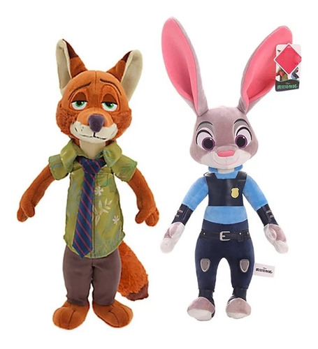 Conjunto Pelúcias Zootopia Casal Judy Coelha E Nick Raposa