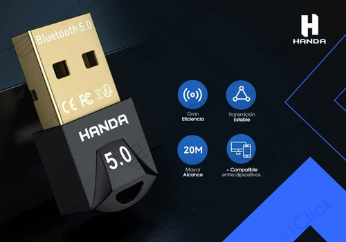 Imagen 2 de 10 de Adaptador Bluetooth Receptor Usb V5.0 + Edr Pc Notebook Celu