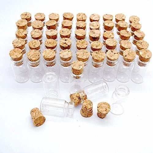 Mini Botellas De Vidrio 0.5ml C/corcho 18x10mm 100u +pitones