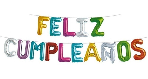 Globos Feliz Cumpleaños 15 Letras Metálico 40 Cm Colores