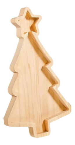 Plato Decorativo Navideño, Bandeja De Madera Para Servir,