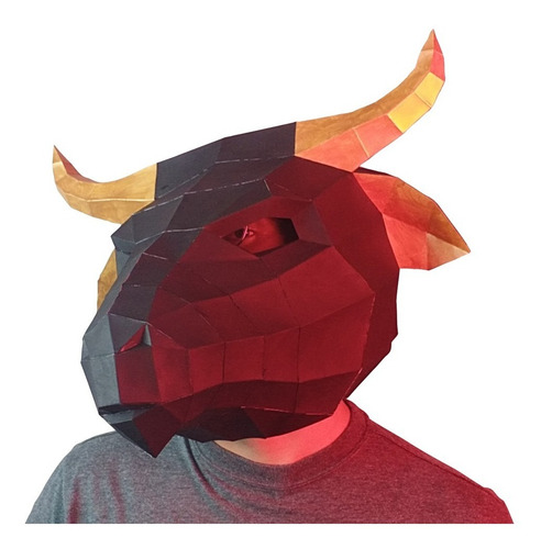 Imagen 2 de 4 de Máscara De Toro Plantilla Para Armar (formato Pdf)