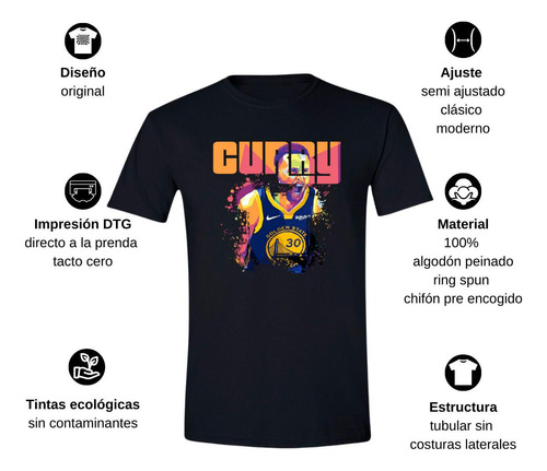 Playera Stephen Curry Basquetbolista Para Hombre 000140n
