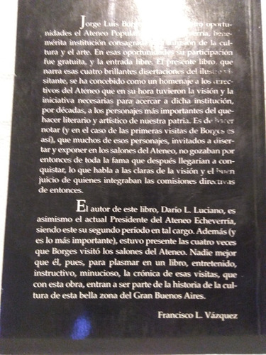 Borges En San Fernando Dario L. Luciano Ediciones Ocruxaves (Usado)
