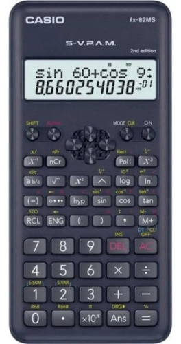 Calculadora Científica Casio Fx-82ms 2nd Edition Com 240 Funções Segunda Edição S-V.P.A.M. Acompanha Capa Cor Preto