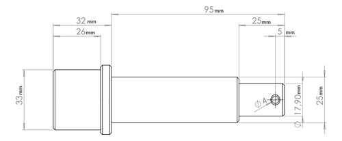 Ponta De Eixo Para Carretinha Reboque Moto Aro 8 25mm Aço