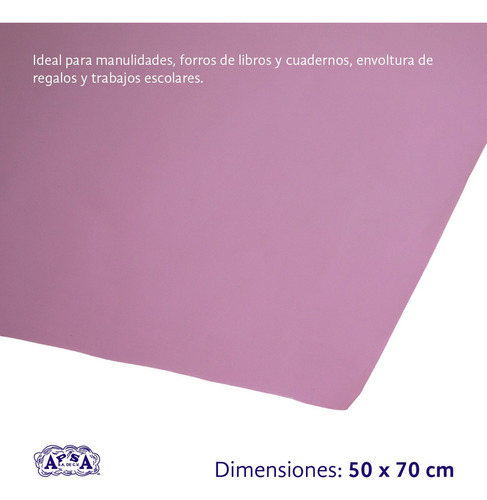 Papel Lustre De Color 50 X 70cm 500 Piezas Apsa Color Lila