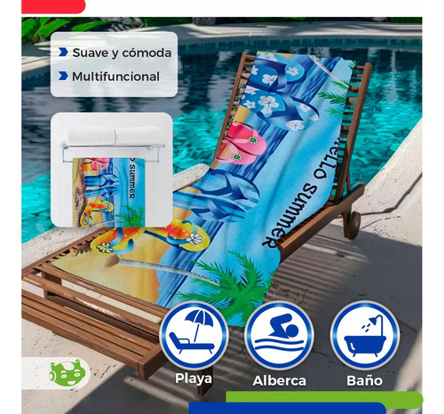 2 Toallas De Microfibra Para Playa Baño Secado Rápido Summer