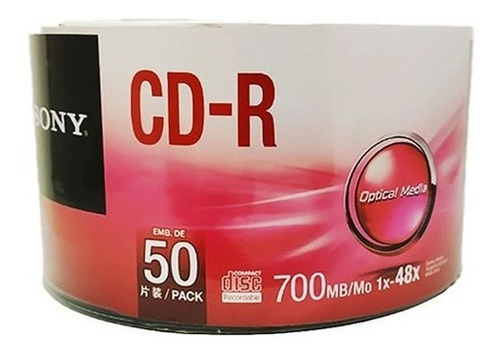 Disco Cd-r Grabable Sony 700mb 48x Cono X 50 Unid