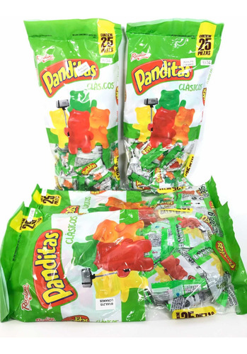 100 Pz Mini Panditas Gomitas Ositos Bolsitas 15g Ricolino