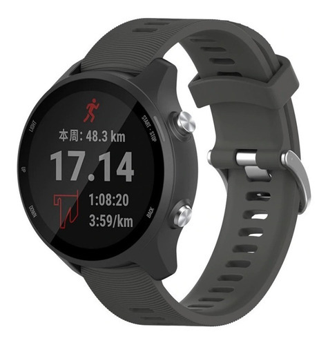 Pulseira De Silicone Para Garmin 245 Forerunner/music Cor Cinza-escuro Largura 20 Mm