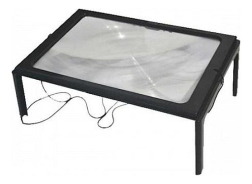 Lupa De Mesa E Pescoço 3x Com Suporte Lente De Leitura Led