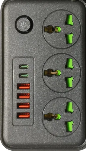 Multitoma Extensión X3 Enchufes Puertos Usb Tipo-c Portátil