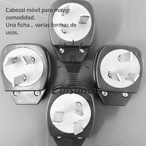 Imagen 2 de 2 de Pack 50 Ficha Macho 3 Patas 10a 220v Blanco 137