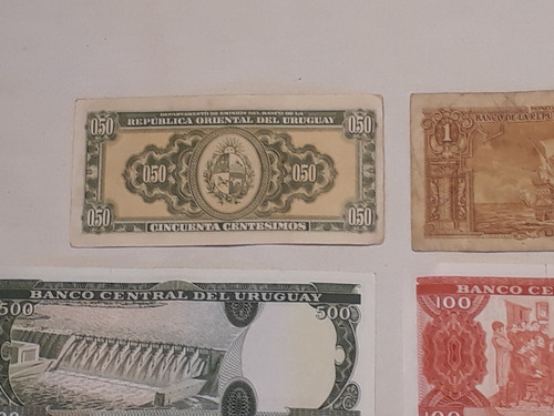Billetes Antiguos Uruguay Pesos Moneda Nacional Son 5