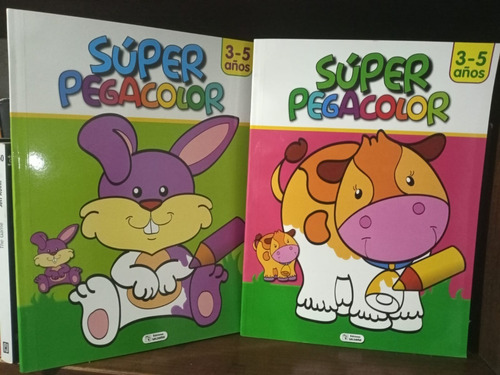 Super Pega Color Para Colorear Y Con Stikers(2 Libros)