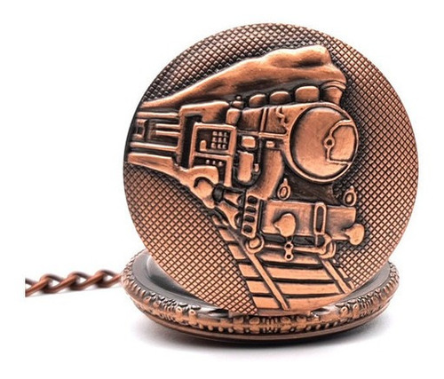 Reloj De Bolsillo Tren Ferro Locomotora + Estuche Turelojs