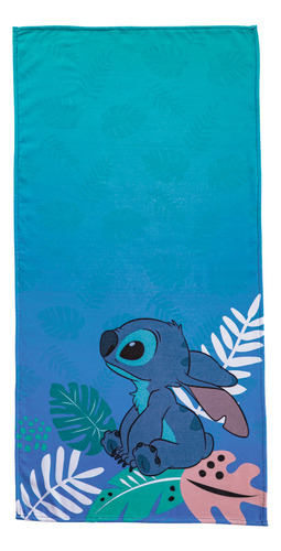 Toalla Baño Infantil Suavitec Stitch Aloha Concord Color Azul