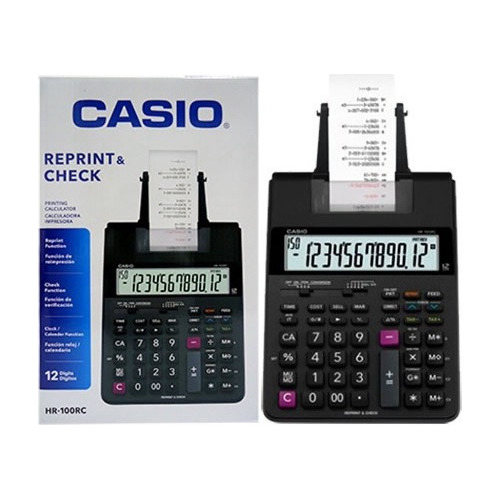 Calculadora Sumadora Casio Hr100rc Con Impresora +adaptador