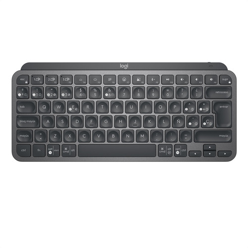 Teclado bluetooth Logitech Master Series MX Keys Mini QWERTY español España color grafito con luz blanca