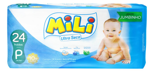 Fralda Descartável Infantil Ultra Seca Mili P Pacote 24 Unidades