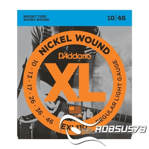 Encordoamento Guitarra D'addario 010 Exl110 Made In Usa