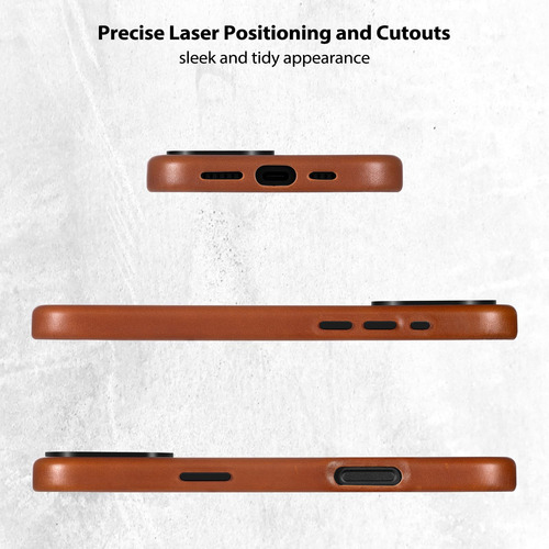 Capa De Couro Belemay Compatível Com iPhone 16 Pro Saddle Br