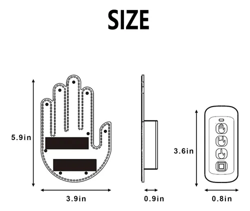 Señal De Mano Led Para Coche, Luz De Gesto De Mano