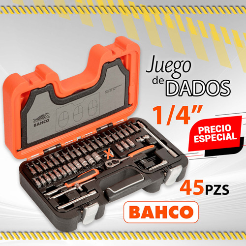 Juego Dados Bahco 1/4  45pzs 460-la C/detalle/ 7314150111060