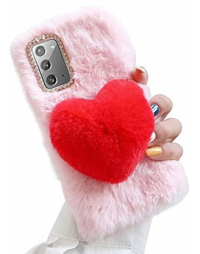 Funda Para Galaxy S22 Ultra 5g Peluche Corazon Rosa Rojo