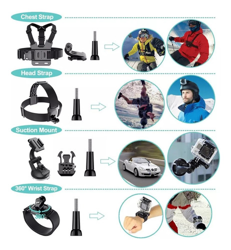 Kit De 59 Accesorios Gopro Hero 2 3 4 5 6 7 8 9 10 11