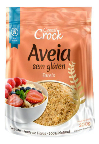 Kit 2x: Farelo De Aveia Sem Glúten Leve Crock 200g