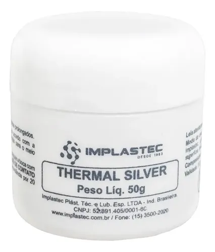 Pasta Térmica 50g Thermal Silver Prata Implastec | MercadoLivre