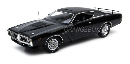 Dodge Charger R/t Tx9 1971 1:18 Autoworld Preto Amm1107