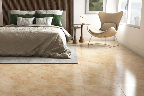 Imagen 2 de 4 de Ceramica Revestimiento Piso Pared Diamantina Beige 46x46cm