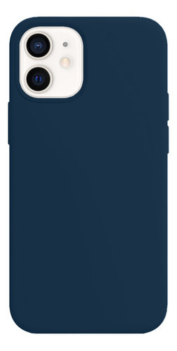 Capa Capinha Silicone Compatível Com iPhone 12 Mini Cor Azul Horizonte