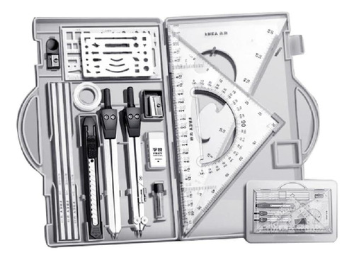 Juego De Geometría Profesional De Brújula De Metal, Juego