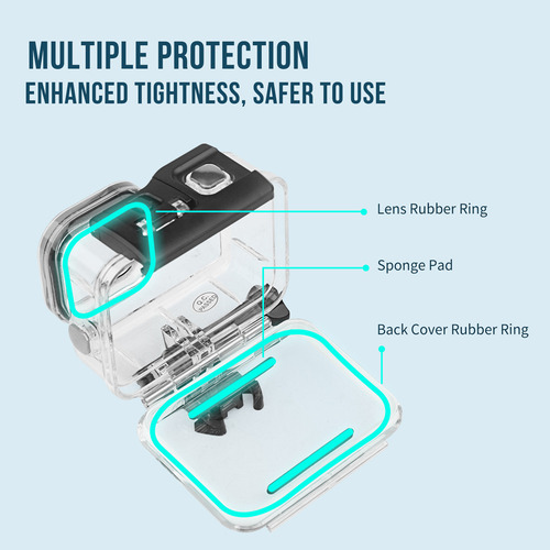 Caixa Case Estanque Para Gopro Hero 9/10/11/12 Prova D'água