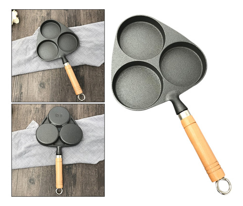 Imagen 4 de 9 de 3 Holes Egg Frying Pan Mold Pancake Omelet Cooking Pot Fryer