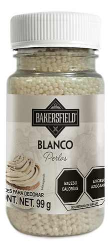 Perlas Color Blanco Bakersfield 99gr Para Repostería