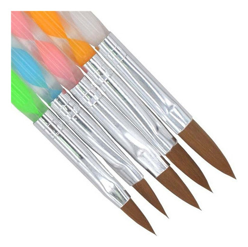 Pincel para uñas nº 246810 D&Z Porcelana color plateado pack x 5 unidades