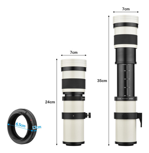Cámara Mf Super Teleobjetivo Zoom Lente Montura T Para Canon