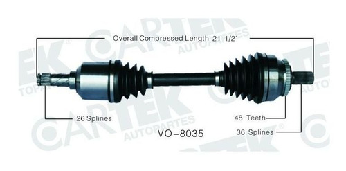Flecha Delantera Izq Volvo V70 2003-04-2005 Tm L5 Fwd 2.4t