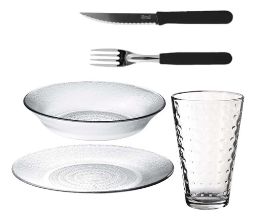 Set Vajilla Rigolleau Acquamarine 2 Personas Cubiertos Noa