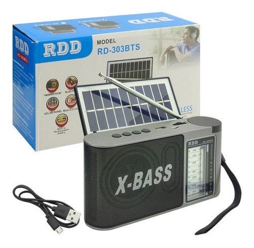 Radio Parlante Con Panel Solar Bluetooth Recargable.
