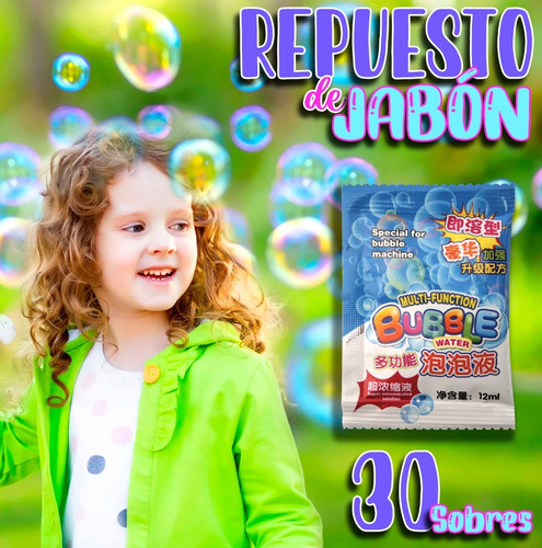 Imagen 5 de 9 de Sobres De Repuesto De Jabon Para Camara De Burbujas 30 Pcs