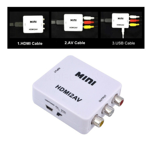 Adaptador Convertidor Hdmi A Va Rca C/audio Fullhd 1080p