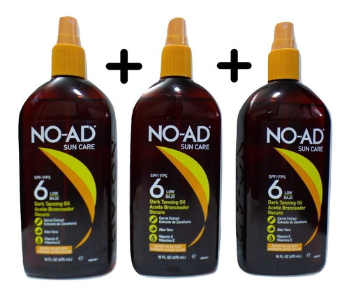 3 Bronceador Aceite Solar No Ad 475ml