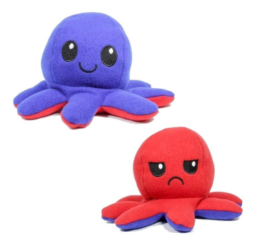 Pulpo Reversible Pulpitos Grande Peluche Tik Tok 40 X 30 Cm