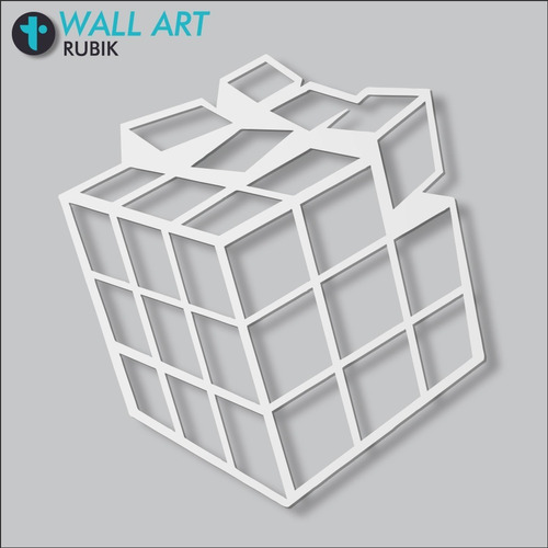 Cuadro Decorativo En Madera Calada Cubo Rubik Mural Xl